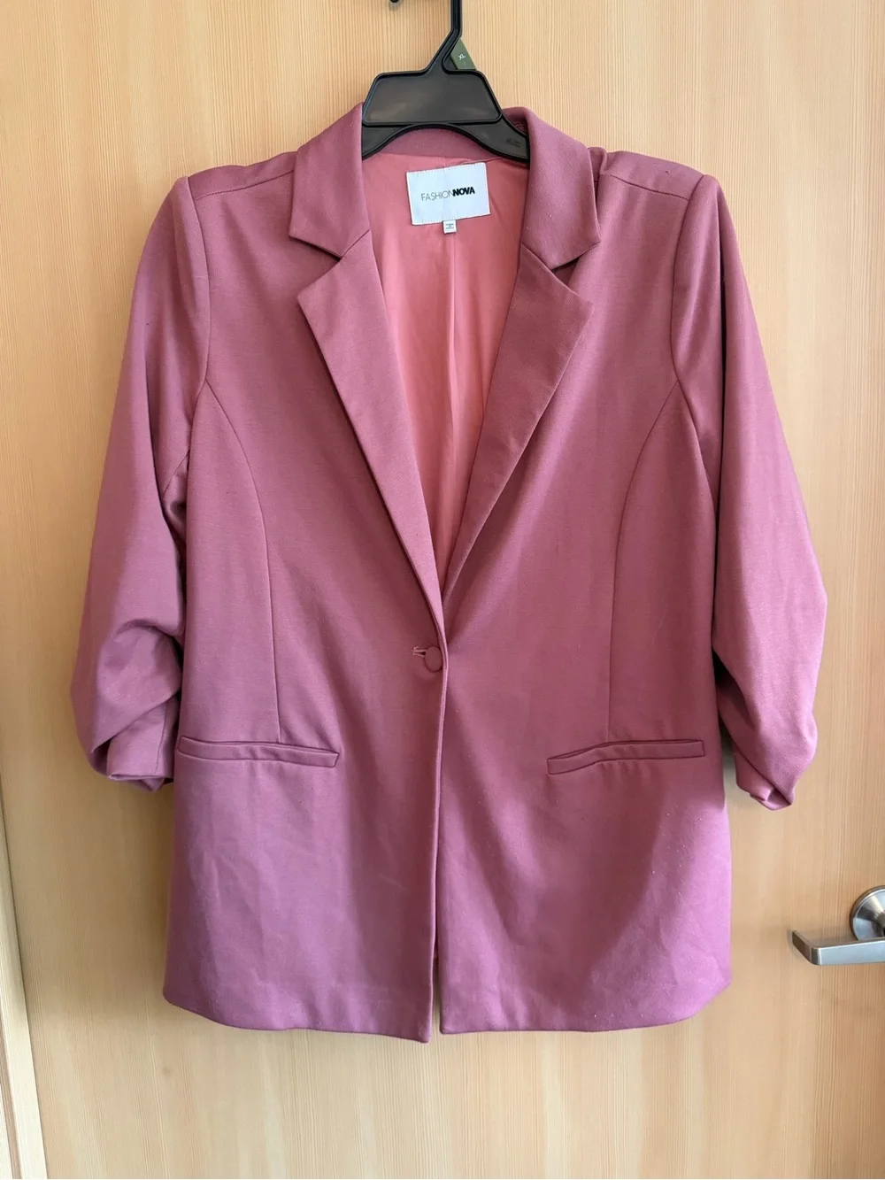 Fashion Nova Mauve Single-Button Blazer Jacket